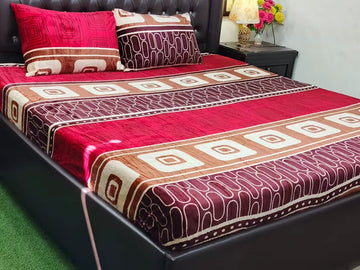 3PCS FLEES BEDSHEET Black Brown zong