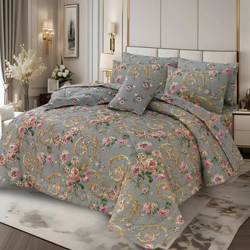 7Pc Printed Comforter Set