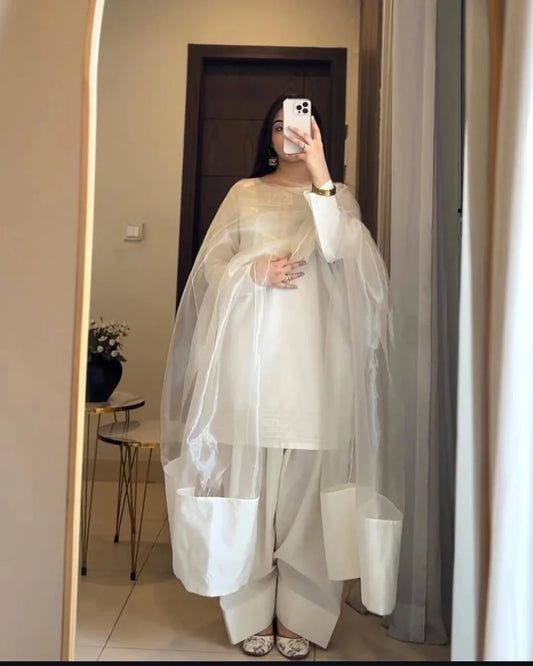 Farshi Shalwar kameez WHITE
