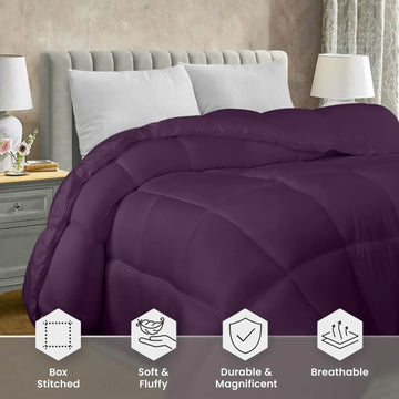 Soft Plum Quilted Razai with Corner Tabs