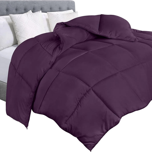 Soft Plum Quilted Razai with Corner Tabs