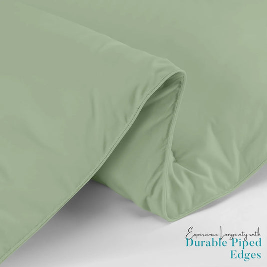 Soft Saga Green Quilted Razai with Corner Tabs