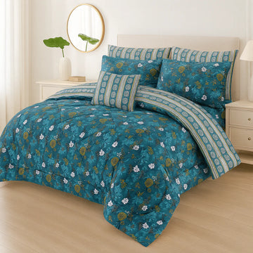 7Pc Printed Comforter Set