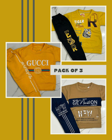 Pack Of 3 Kids SweartSuit | Faleece | 1 to 4 yrs