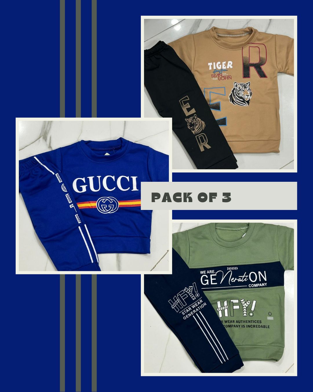 Pack Of 3 Kids SweartSuit | Faleece | 1 to 4 yrs