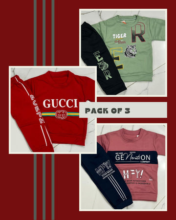 Pack Of 3 Kids SweartSuit | Faleece | 1 to 4 yrs
