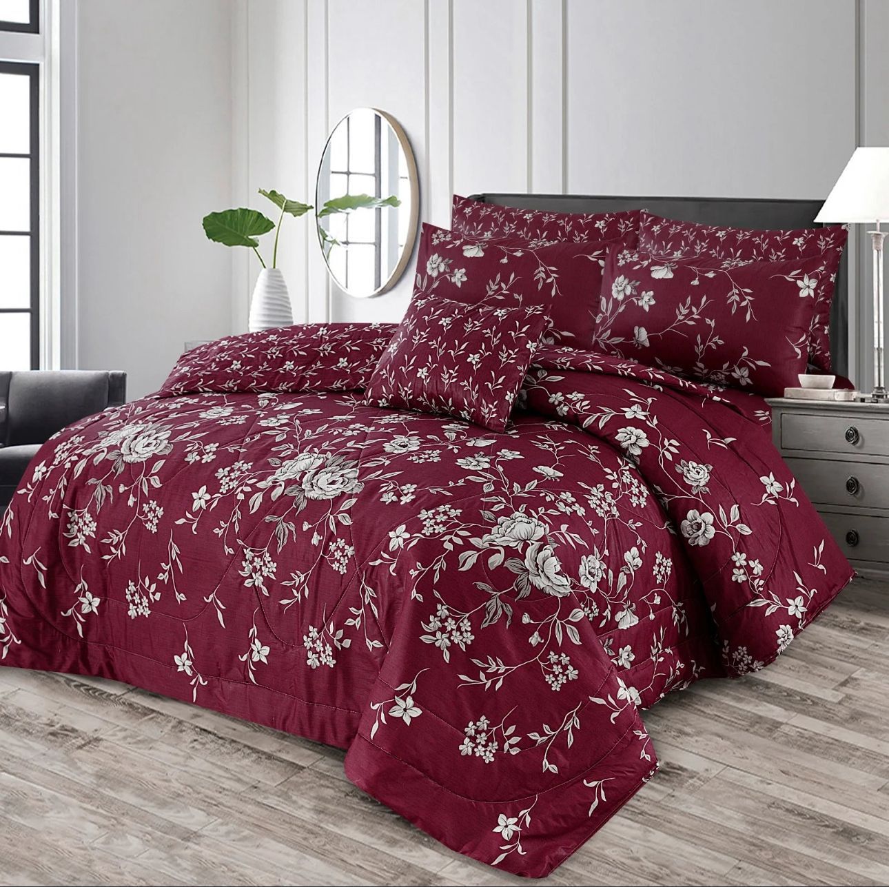 7Pc Printed Comforter Set