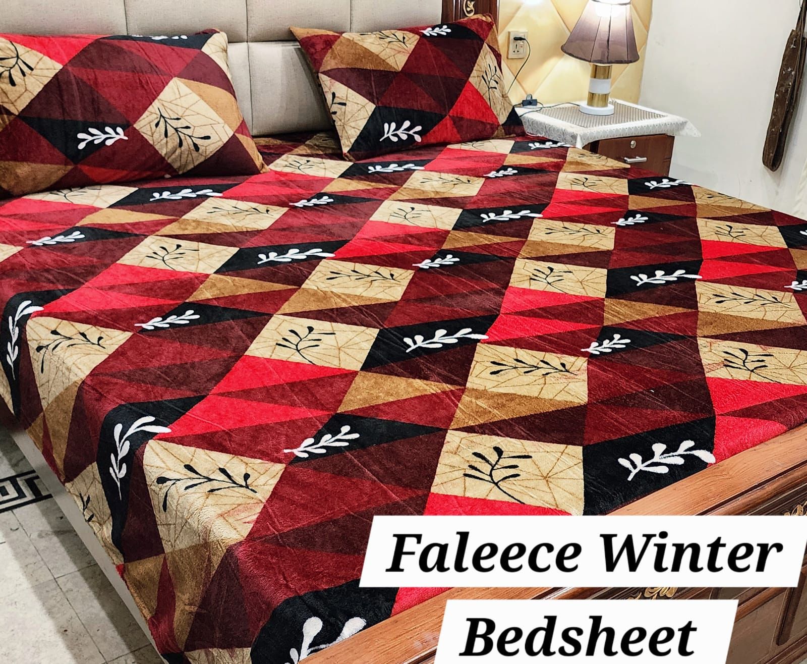 3PCS FLEES BEDSHEET[ bed yellow box]