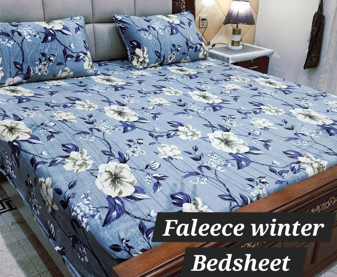 3PCS FLEES BEDSHEET( skay)