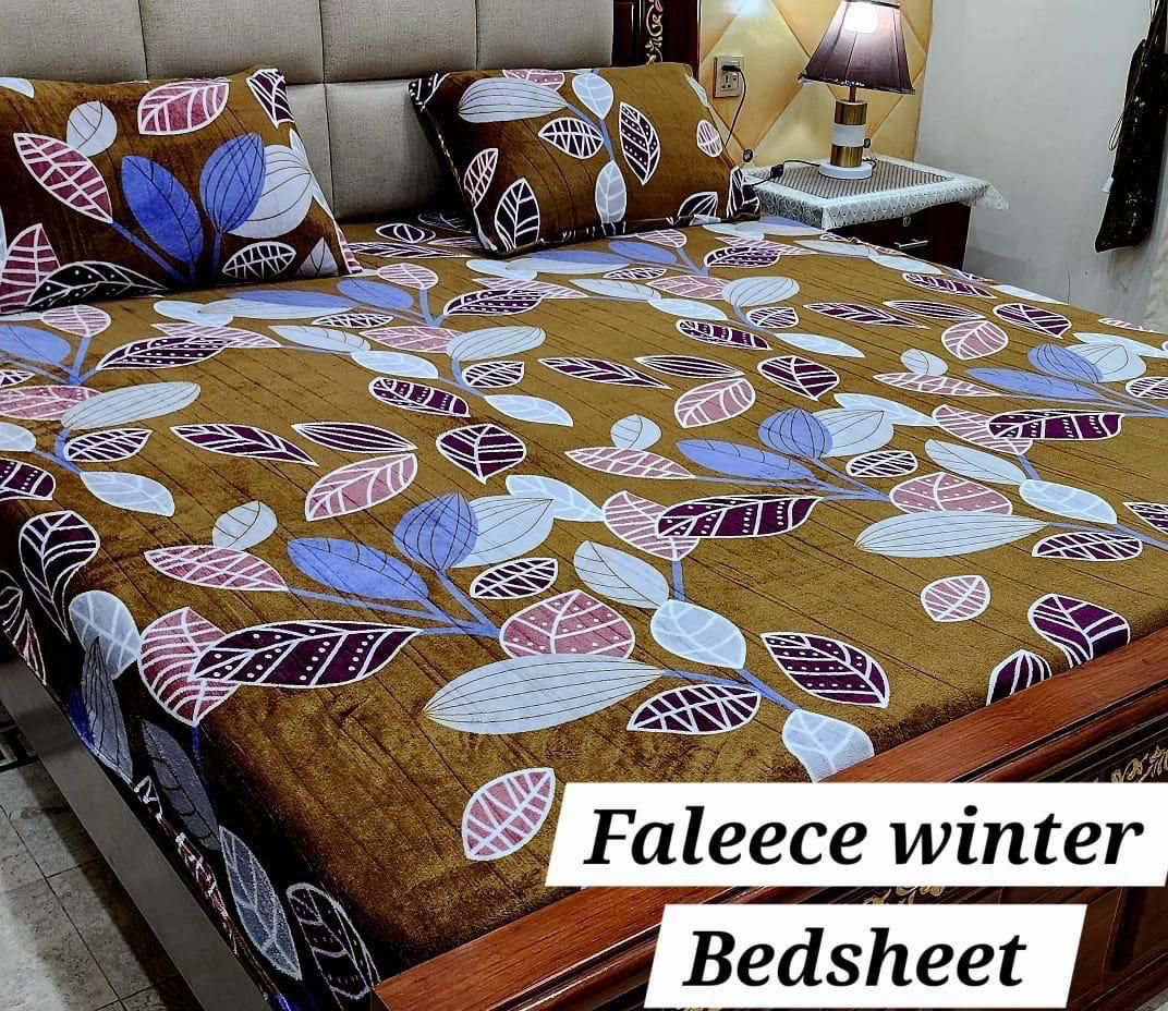 3PCS FLEES BEDSHEET(B leave)