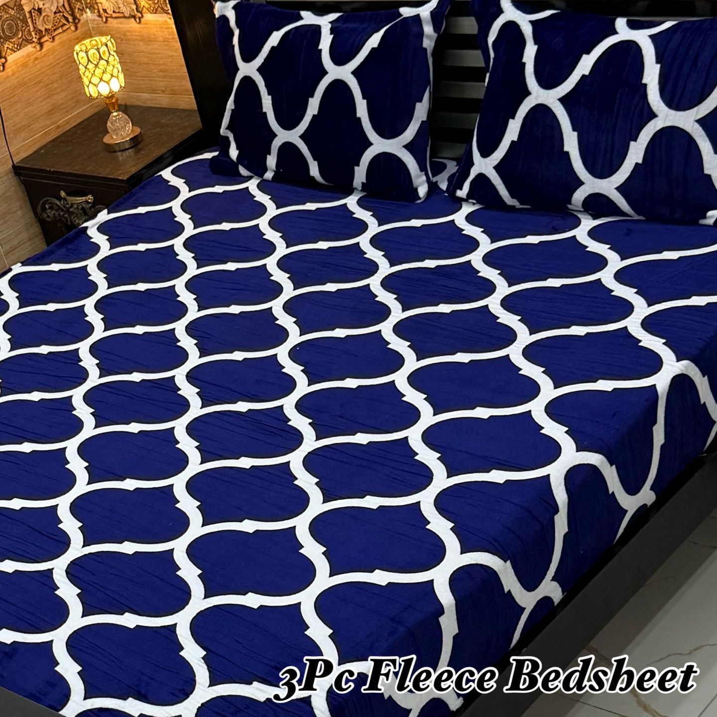 3PCS FLEES BEDSHEET (blue box)