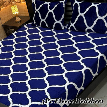 3PCS FLEES BEDSHEET (blue box)