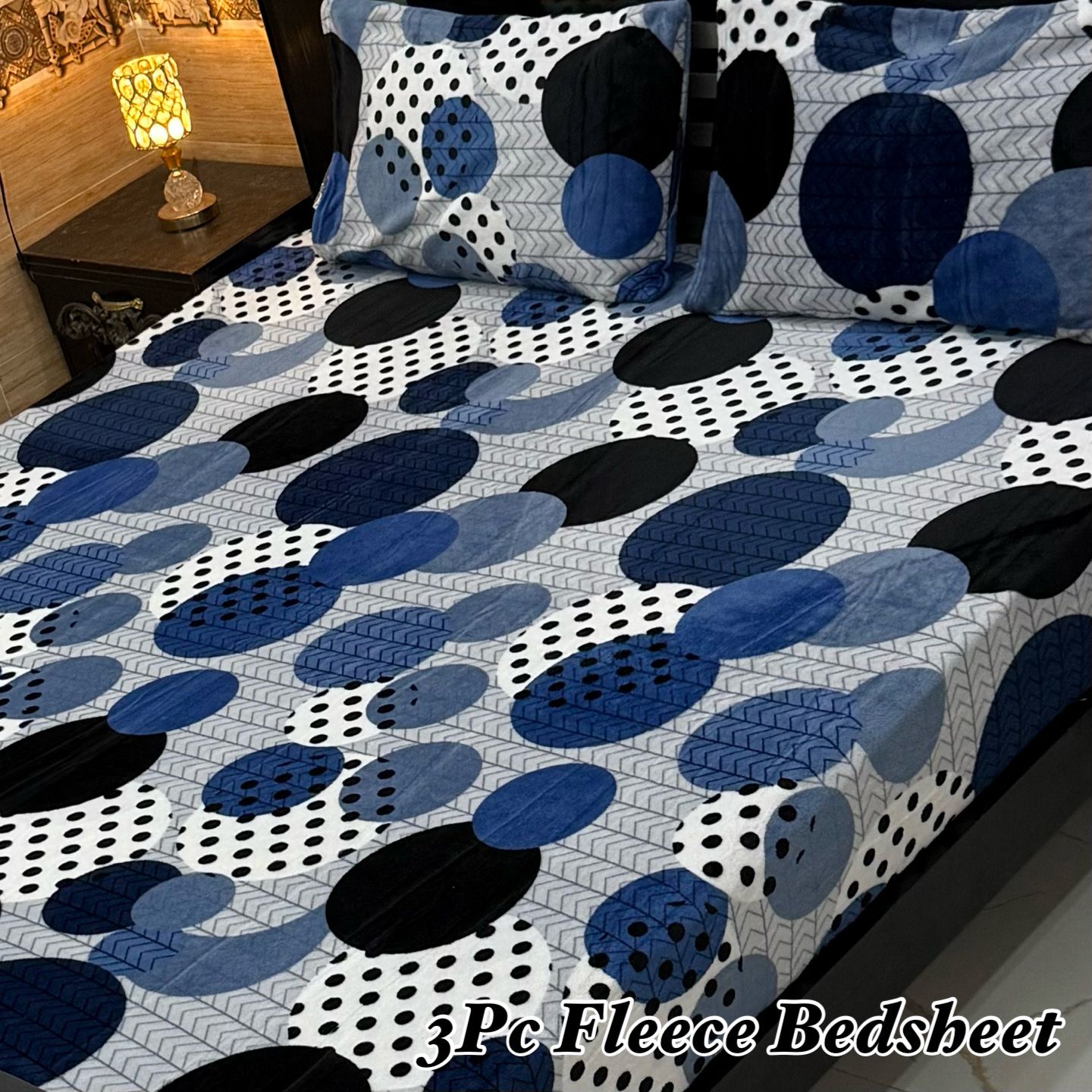 3PCS FLEES BEDSHEET (blue 0)