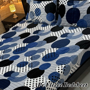 3PCS FLEES BEDSHEET (blue 0)