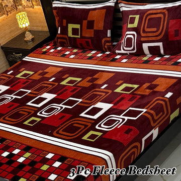 3PCS FLEES BEDSHEET (red box)