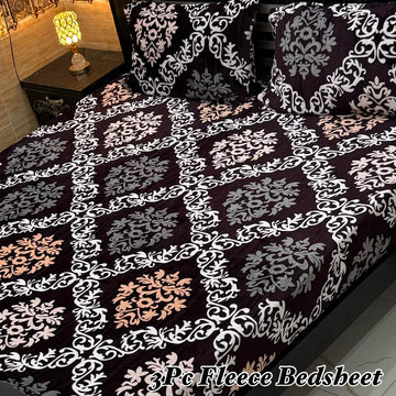 3PCS FLEES BEDSHEET (blue taj)