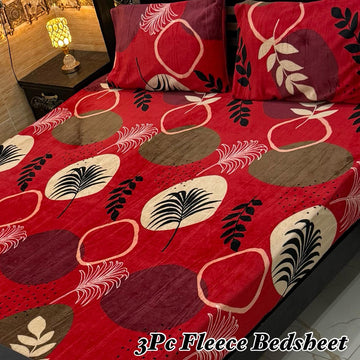 3PCS FLEES BEDSHEET (red)