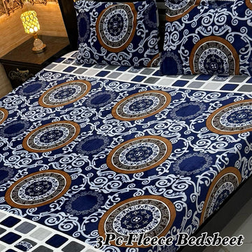 3PCS FLEES BEDSHEET (blue 0 )
