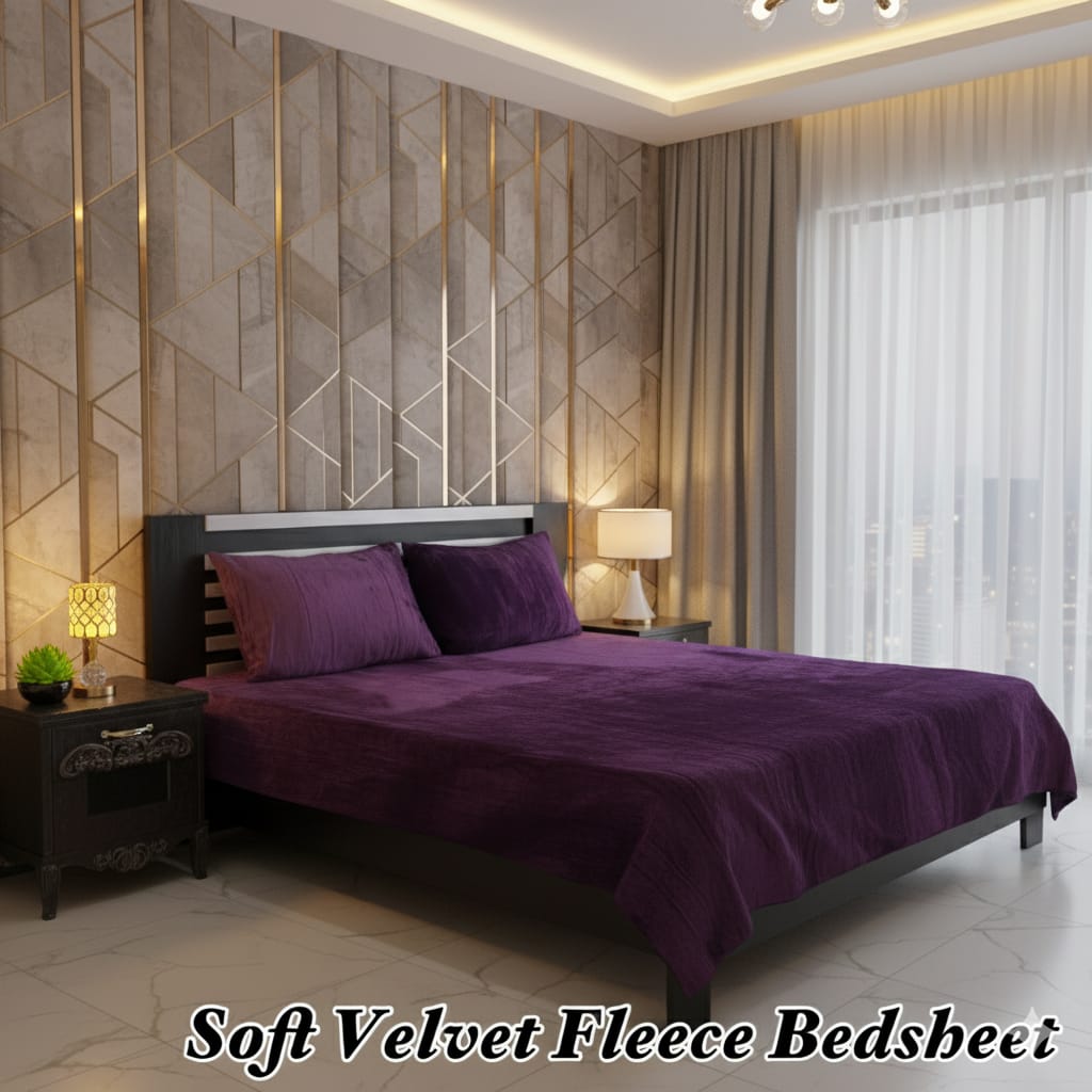 Luxury Soft Fleece Bedheet Burgandy
