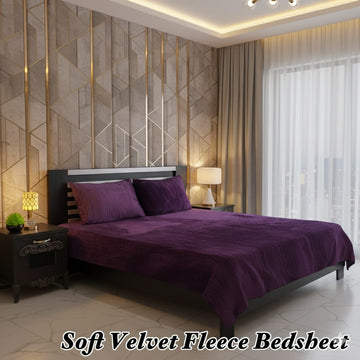 Luxury Soft Fleece Bedheet Burgandy