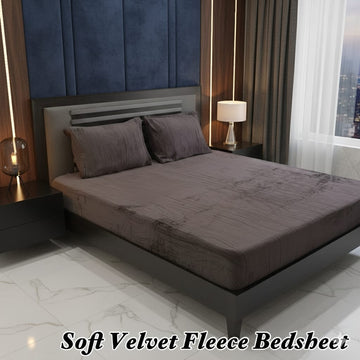 Luxury Soft Fleece Bedheet Brown