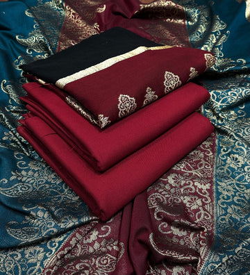 Marina Suit With Wool Shawl | BW Rich Meroon