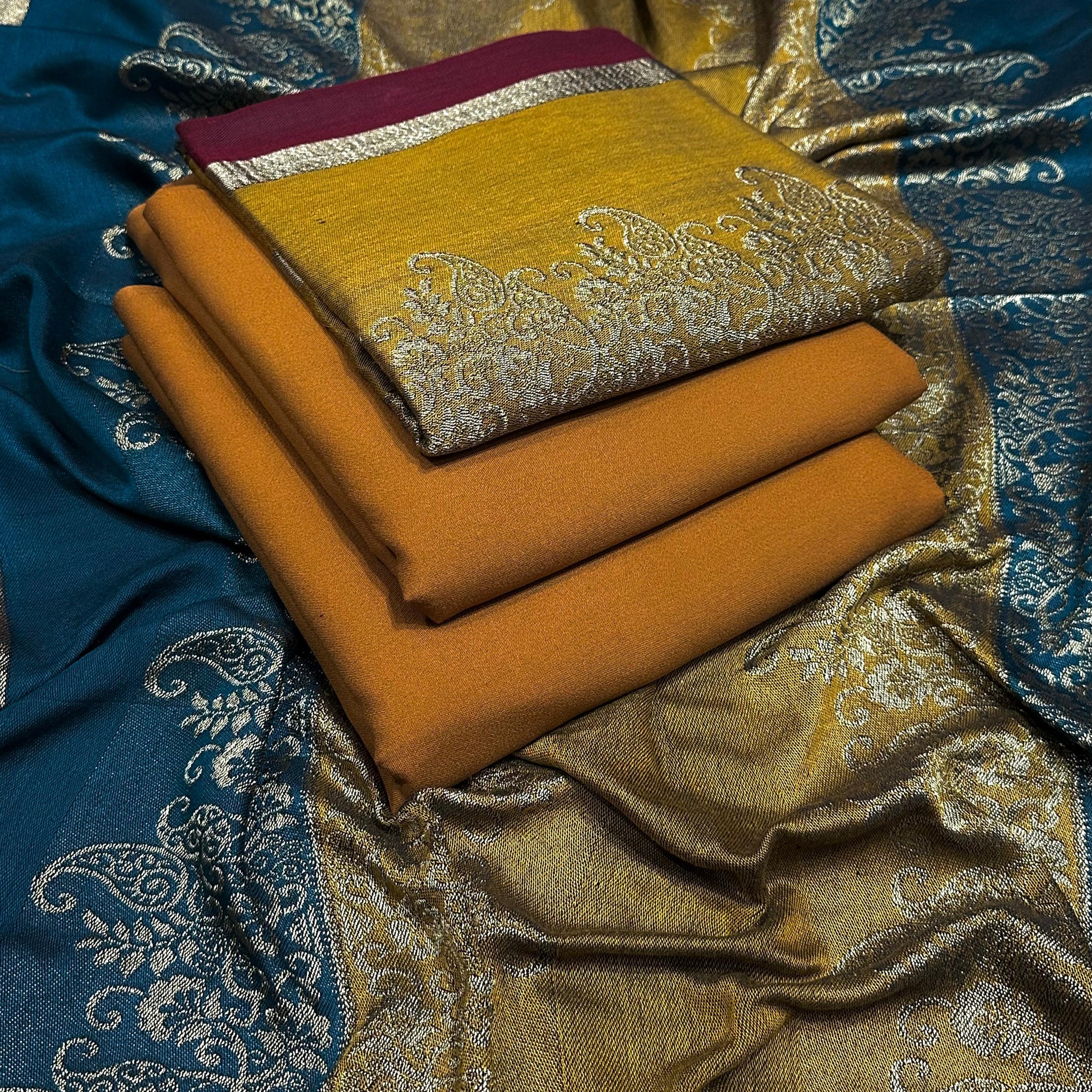 Marina Suit With Wool Shawl | BW Rich Golden