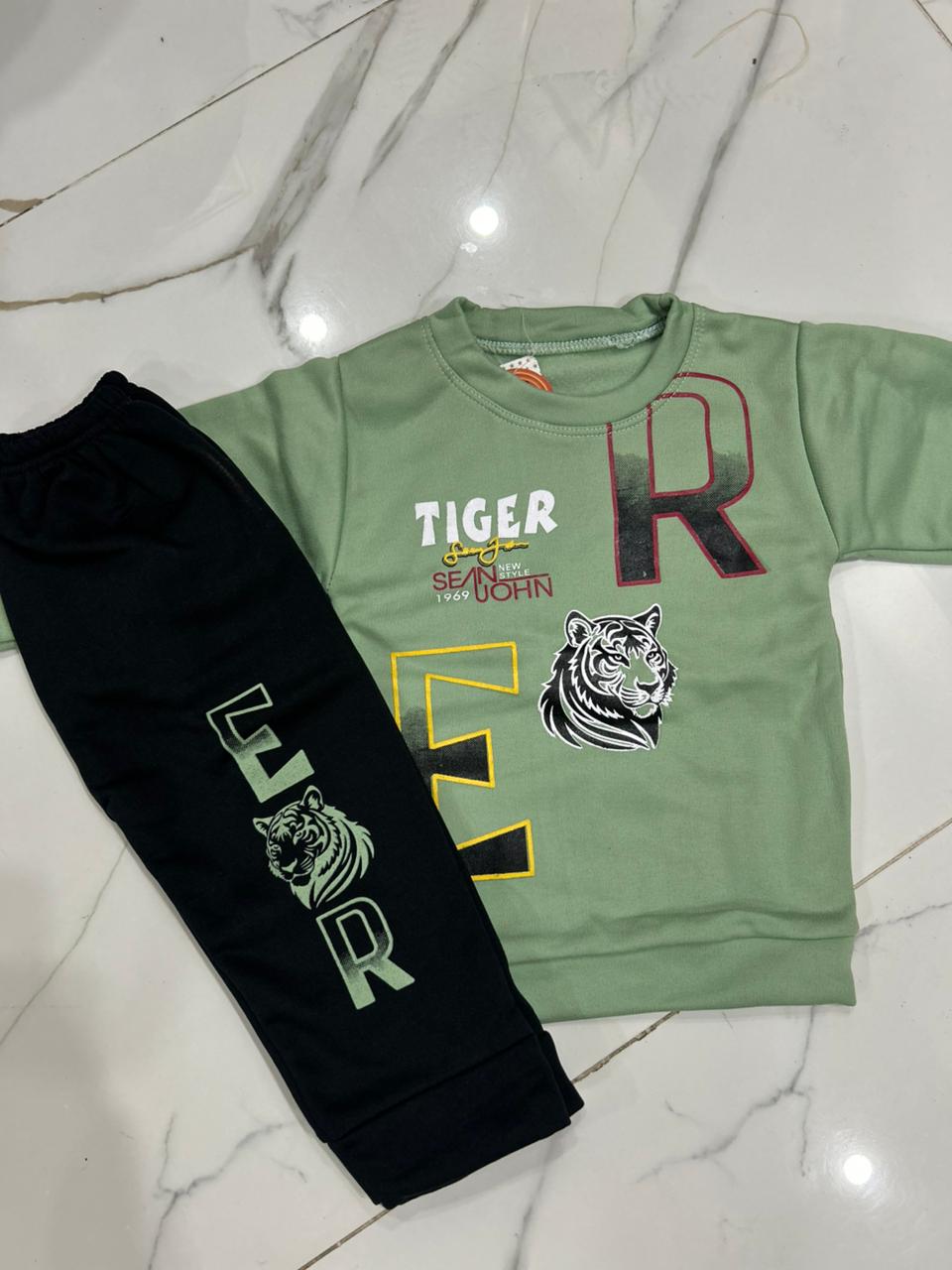 Kids SweartSuit GREEN TIGER| Faleece | 1 to 4 yrs
