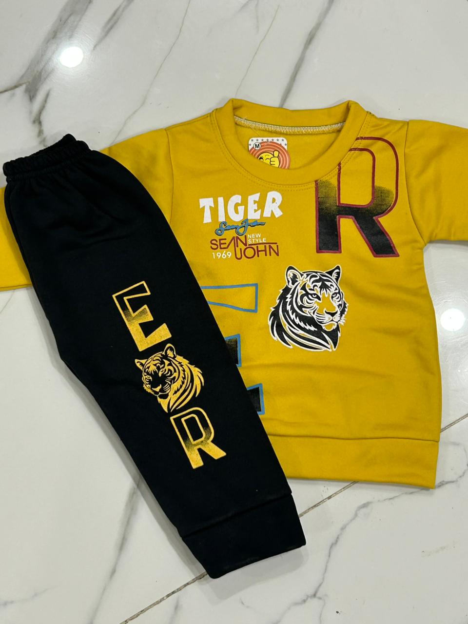 Kids SweartSuit YELLOW TIGER| Faleece | 1 to 4 yrs