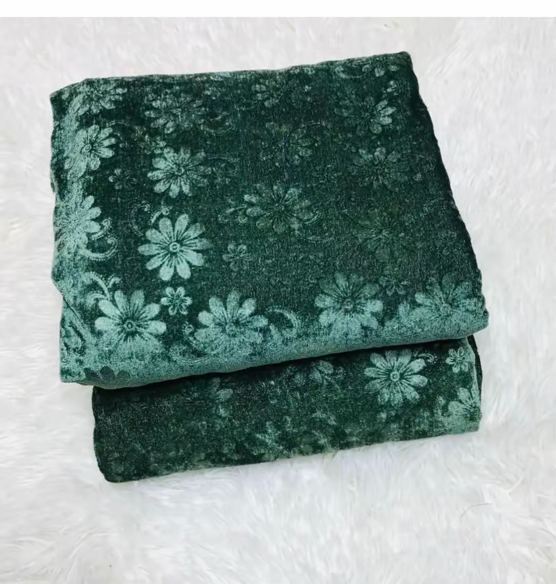 2pc Velvet Casual Winter Collection DZN Green