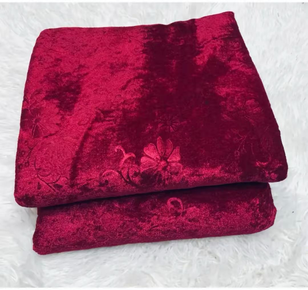 2pc Velvet Casual Winter Collection DZN Meroon
