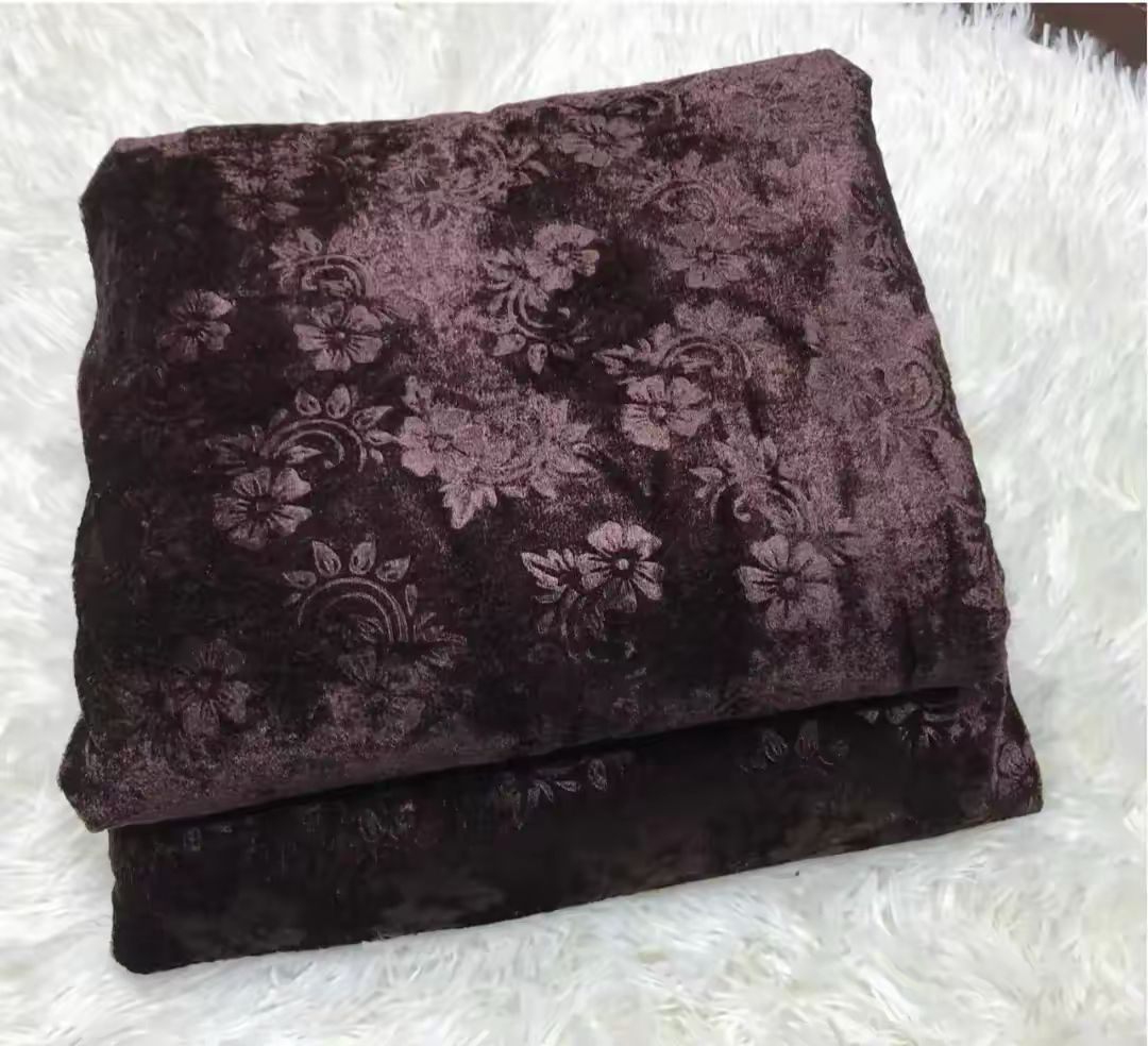 2pc Velvet Casual Winter Collection DZN Brown