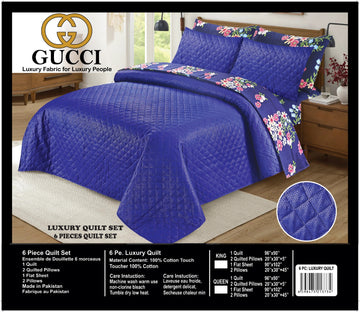 6Pc Quilted Comforter Set Gucci