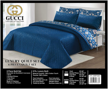 6Pc Quilted Comforter Set Gucci