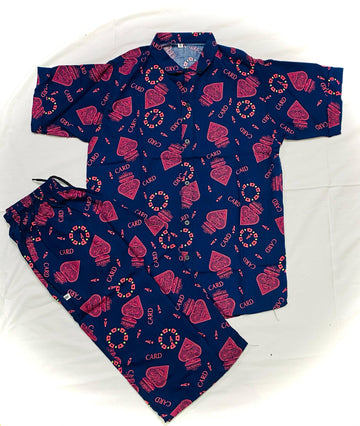 PRINTED MENS SHORTS +SHIRT|RED CARD |