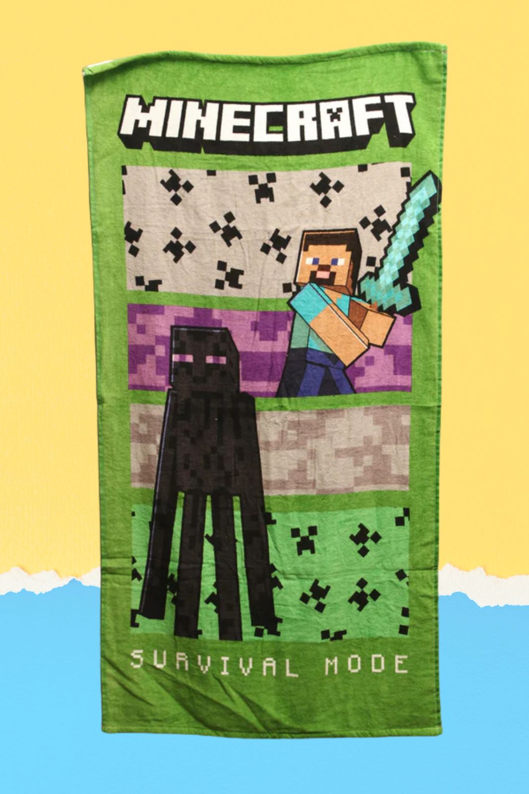 Printed Towel | Kids Towel | Character Design Mincraft (068)