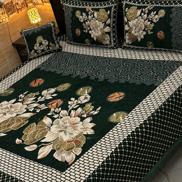 4Pc Velvet Jaquard Bedsheet |King Size | Velvet Jaquard