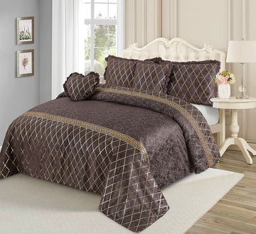 VELVET 5 PCS TEXTURE VERSACE BEDSHEET SET