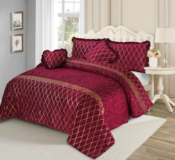 VELVET 5 PCS TEXTURE VERSACE BEDSHEET SET