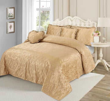 VELVET 5 PCS TEXTURE VERSACE BEDSHEET SET