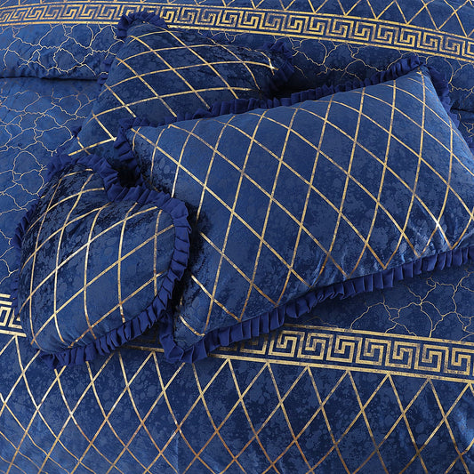 VELVET 5 PCS TEXTURE VERSACE BEDSHEET SET