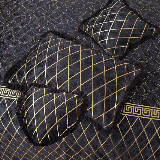 VELVET 5 PCS TEXTURE VERSACE BEDSHEET SET