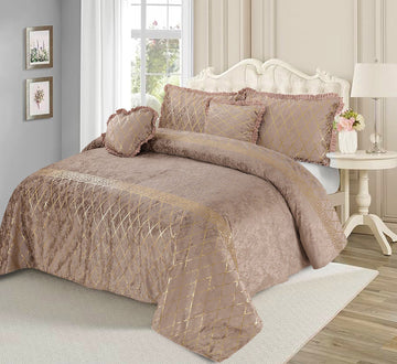 VELVET 5 PCS TEXTURE VERSACE BEDSHEET SET