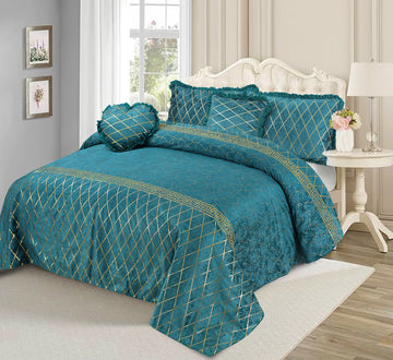 VELVET 5 PCS TEXTURE VERSACE BEDSHEET SET