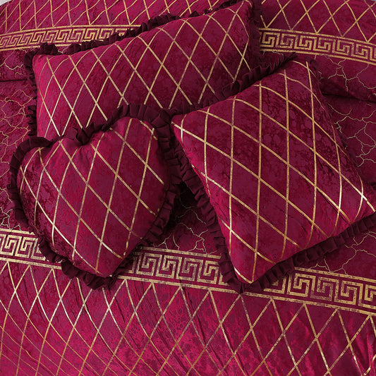 VELVET 5 PCS TEXTURE VERSACE BEDSHEET SET