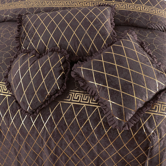 VELVET 5 PCS TEXTURE VERSACE BEDSHEET SET
