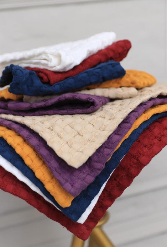 Waffle Weave Kitchen Duster | 100% Pure Cotton | Multi-Color pack of 6