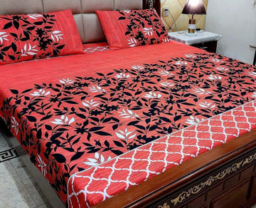 Crystal Cotton Bedsheet |3 Pcs Bedsheet Set | Colour And Stuff 100% Guarantee