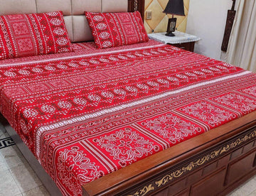 Crystal Cotton Bedsheet |3 Pcs Bedsheet Set | Colour And Stuff 100% Guaranteed