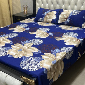 Crystal Cotton Bedsheet |3 Pcs Bedsheet Set | Colour And Stuff 100% Guaranteed